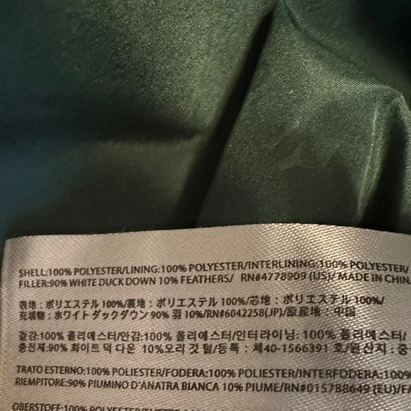 Orolay Green Down Puffer Jacket zippered pockets Size M - Picture 4 of 8